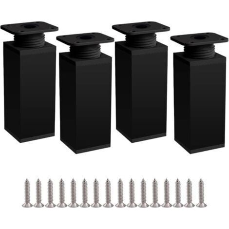 Pieds de meuble réglables 4 pièces – Hauteur 10cm – Alliage aluminium – Vis en acier inoxydable incluses – Pour tables et armoires (1/5)