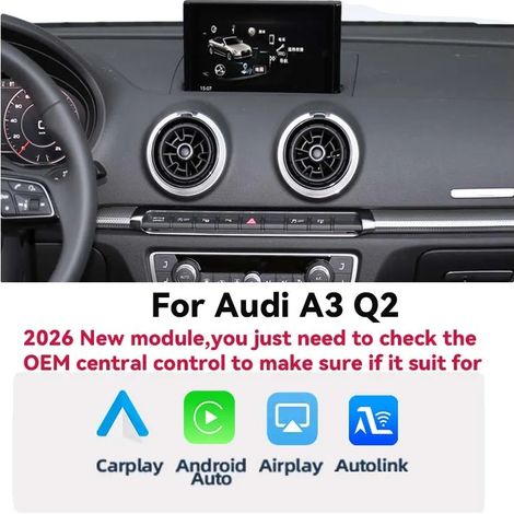 Módulo CarPlay, conectividad inalámbrica, compatibilidad con navegación, para Audi A3 Q2 (1/2)