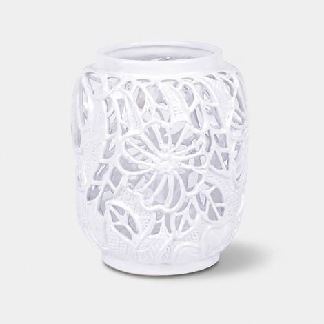 Vaso basso in porcellana traforata Retrò (1/2)