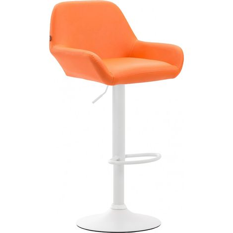 Barhocker Braga Kunstleder orange weiß (1/5)