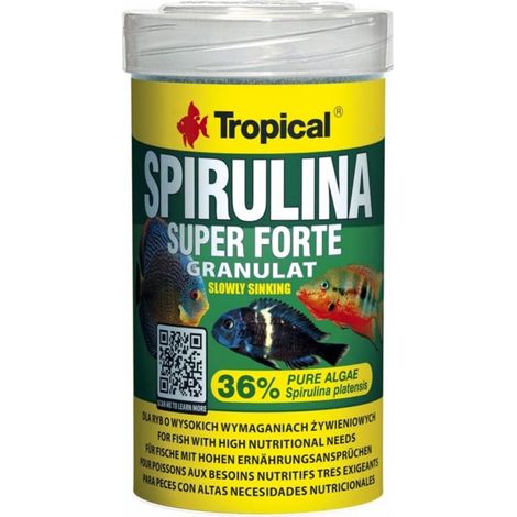Tropical Spirulina Super Forte Granulat Formato Barattolo- 36% di Spirulina - Formato: 100 ml (1/2)