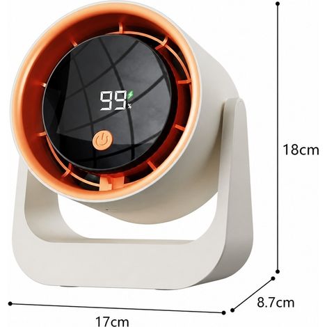 Ventilateur USB Mural Bureau 17 x 8,7 x 18 cm Beige 1200 mAh 3 Vitesses (1/4)
