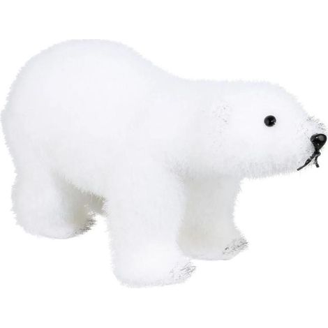 Paris Prix - Statuette Déco Ours manteau 21cm Blanc (1/2)