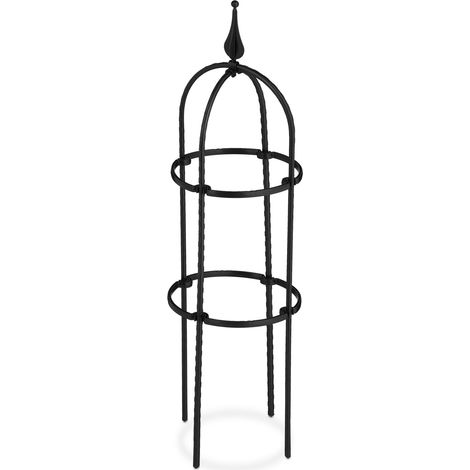 Lote de 2 celosías decorativas para plantas trepadoras jardín 70 x 70 x 210 cm de metal gris 130011741 (1/5)