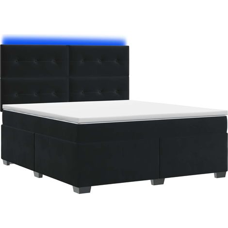 Boxspringbett mit Matratze Schwarz 180 x 200 cm Samt vidaXL (1/5)