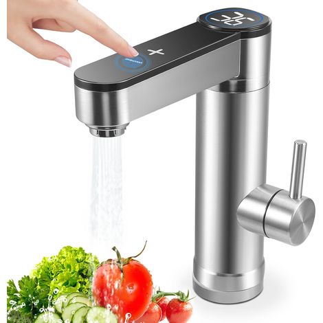 Sofort-Heißwasserhahn, 3000 W, 230 V, für die Küche, elektrischer Durchlauferhitzer, Wasserhahn mit digitaler LED-Anzeige (1/5)