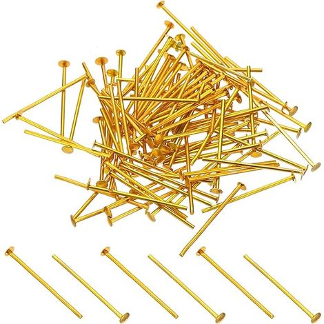 0,98x0,12" Broches de Connexion Aluminium Lustre Clips Cristal Fixer Pièces Remplacements Lustre Couleur Or (1/5)