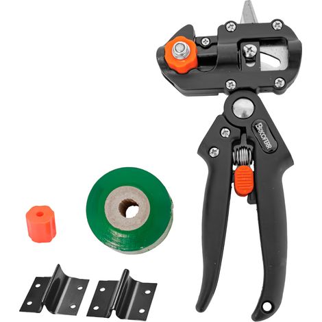 Bricoferr Tijera Profesional 2 en 1 para Injerto y Poda con 3 Cuchillas de Corte V/U/Ω (1/2)