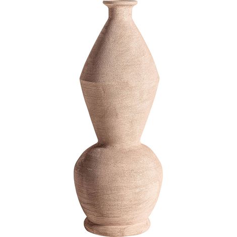 Vase contemporain en céramique brune forme irrégulière - Brun chocolat mat contemporain (1/2)