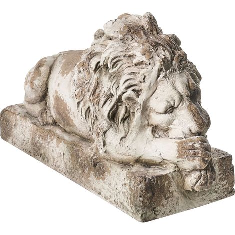 Statua decorativa da giardino MgO Leone 23 x 64 x 38 cm Decorazione Beige Lari (1/5)