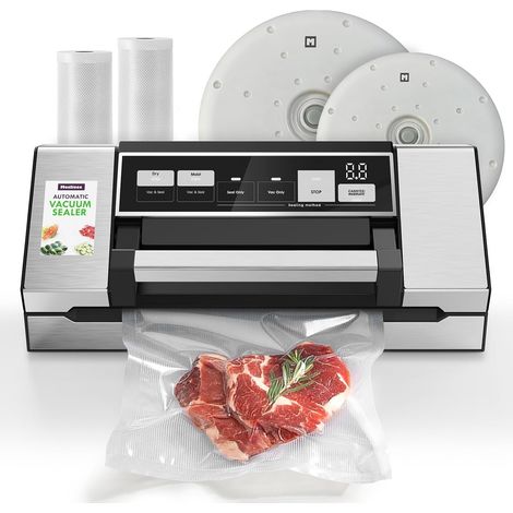 Machine Mise Sous Vide 95 kPa 140W Aspirateur Alimentaire 20 L/min Double Bande Scellage Coupeur Intégré Couvercles Sous Vide Bocaux Conserves (1/5)