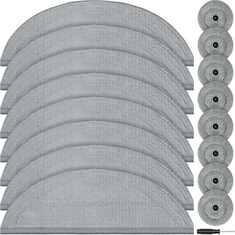 16 Stück Wischtücher Zubehör für Roborock Saros 10 Wischroboter, Waschbaren Mikrofaser Wischpad Ersatzteile,Wiederverwendbar Mop mit 1 Schraubendreher(8 Wischpads+8 Runde Wischmopps)