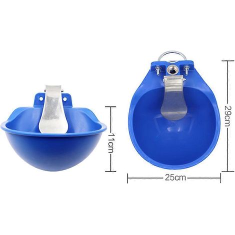 Bols d'eau en plastique spécialement conçus pour les élevages de chèvres, avec un niveau d'eau stable, adaptés à l'abreuvement des chiens en extérieur, dimensions 2911 cm, bleus, 1 pièce par paquet. (1/5)