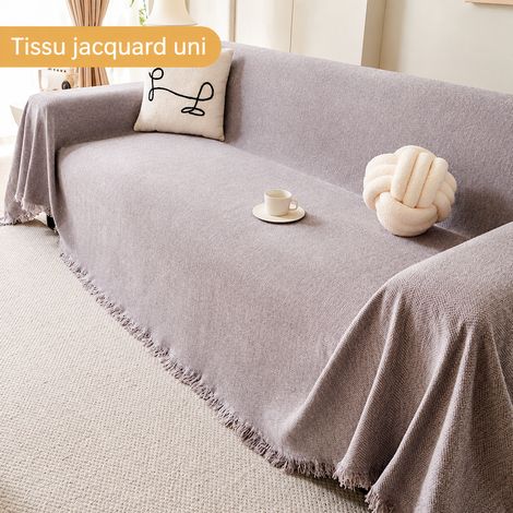 Housse Canapé chenille – tissu uni armure toile - violet 180150cm Plaid Jeté Protection 33 × 28 × 5 cm 941 g – Livraison gratuite