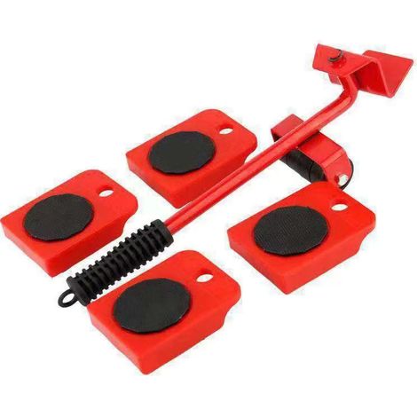 Lot de 5 diables de déménagement Triangle Heavy Duty, support de meubles en fer ABS PVC, capacité 200kg (1/5)