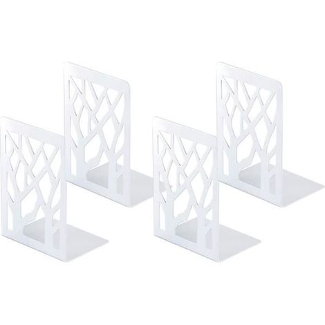 Bookends - Innovative - Metal - White - Set of 2 - Modern and sturdy design (1/4)