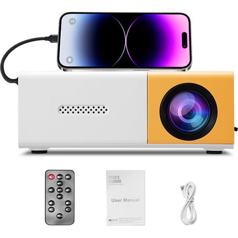 Filiyano – projecteur compact 1080p Entrée – Mini projecteur compact 1080p Entrée USB, télécommande, écran LCD, pied de table (1/2)