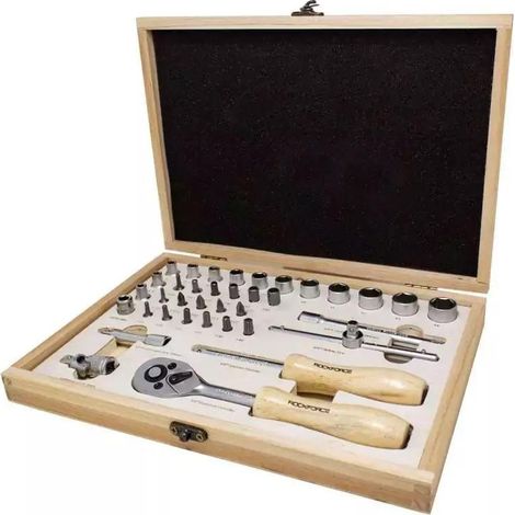 Rockforce Set di chiavi 38 pezzi nero e argento