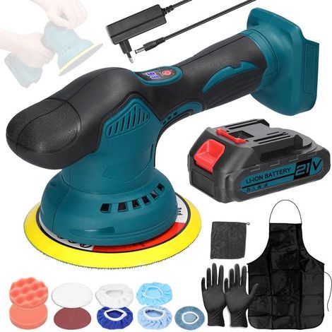 21V Cordless Car Polisher, 6 Speeds, Multifunctional Electric Polishing Tool, Metal Waxing, Rust Removal, Wood Sander, Efficient Dust Removal (1/5)