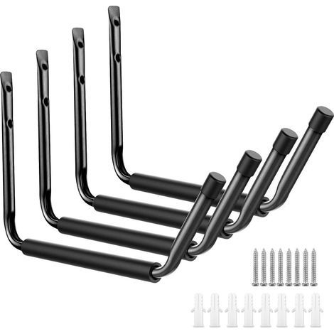 Juego de 4 ganchos resistentes para almacenamiento en interiores de kayaks - Soporte de pared multiusos para canoas, tablas de paddle surf, escaleras, sillas plegables, mangueras, bicicletas y herrami (1/5)