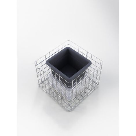 Gabiondeco - Colonne de fleurs. hauteur de 32cm. superficie de 42x42 cm. maille de 5x5 cm. galvanisé à chaud . pot inclus - Made in Germany (1/5)