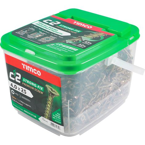 TIMCO C2 Strong-Fix Multi-Purpose Premium Countersunk Gold Woodscrews - 4.0 x 25