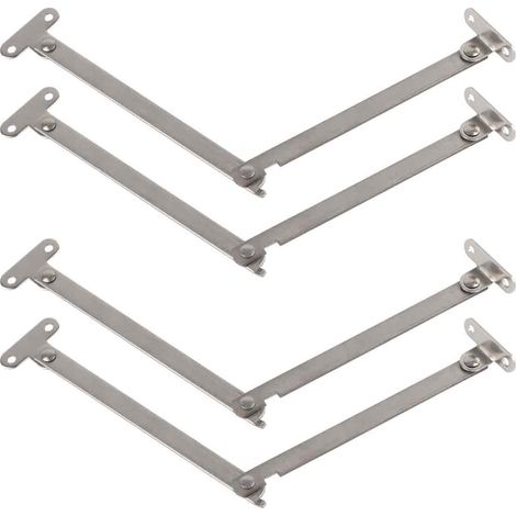 Set aus 5 rostfreien Edelstahl-Tragbändern für Türen, Schränke und Regale. - Set aus 5 rostfreien Edelstahl-Tragbändern für Türen, Schränke und Regale. (1/5)