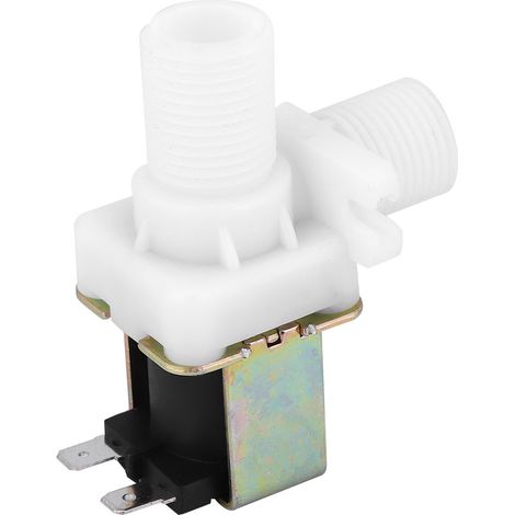 Winkel-Magnetventil aus Kunststoff, Wassereinlass-Durchflussschalter, G1/4 Zoll, normalerweise geschlossen, für Wasserspender, 220–240 V Wechselstrom (1/5)