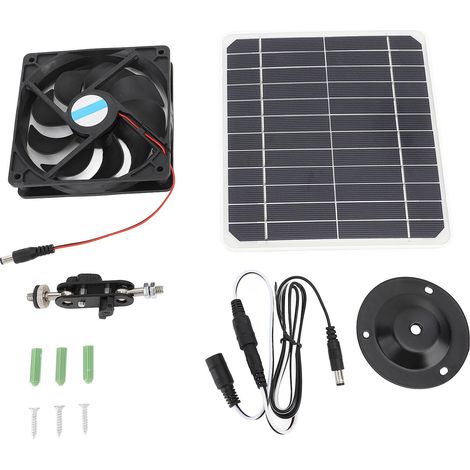 Ortviai Ventilateur d’Extraction Solaire 20 W – Panneau Solaire Monocristallin Silencieux pour Poulailler et Abri Animal