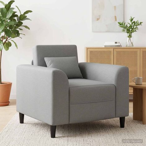 vidaXL Sillón Gris Claro Tela (1/5)
