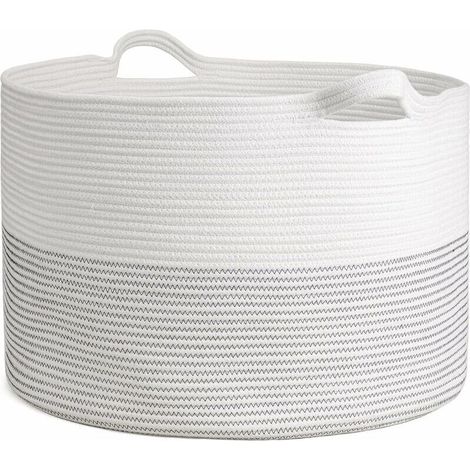 Paniers de rangement Grands paniers Paniers à linge en coton Couvertures Oreillers de salon Vêtements Chambre d'enfant Jouets Gris 45 x 35 cm (D x H) (1/5)