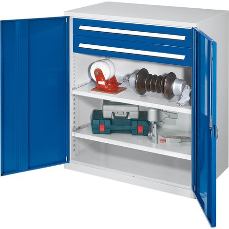 Kappes Schwerlast-Beistellschränke ohne Mitteltrennwand 1110x1000x600mm Modell 63 Vollblechtüren enzianblau