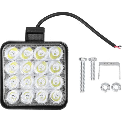 Projecteur de travail LED 48 W, 2000 lm, 6000 K, carré, lumière blanche, étanche IP68, universel (1/3)