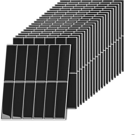 Carreaux Adhesifs - 30 x 30 cm - Effet 3D Decoupables - Pour Cuisine Et Salle De Bain - Auto-Adhesifs - Lot De 20 (1/5)