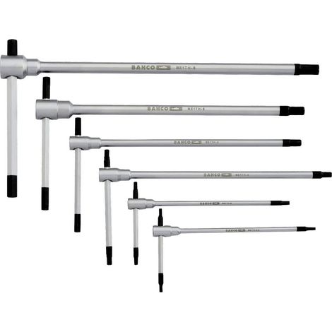 Bahco – Clé coudée pour vis à 6 pans creux – BE1THS6 – Jeu de 6 pièces – Longue tige pour accès profond – Pointes brunies et surface chromée (1/6)