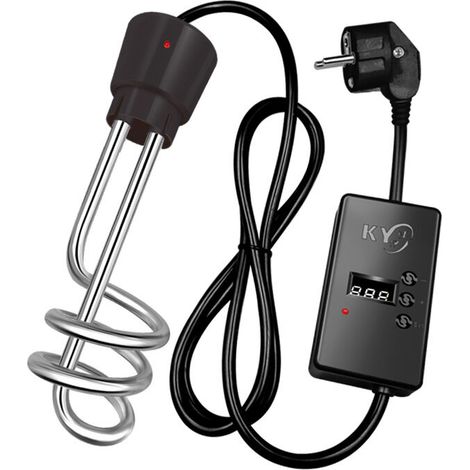 Riscaldatore da bagno da 2000 W, riscaldatore elettrico a immersione, riscaldatore da viaggio a immersione, riscaldatore a immersione in acciaio inossidabile, riscaldatore elettrico per piscina, nior