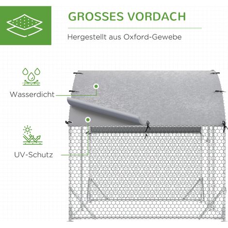Enclos extérieur pour poules, lapins et canards, parcours robuste en acier et toile Oxford, volière de jardin pour petits animaux.