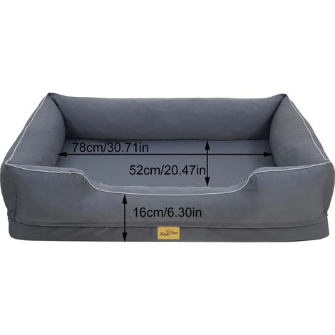 Orthopädisches Hundebett, atmungsaktiver Stoff, abnehmbarer waschbarer Bezug, XL 105x75.5x21cm (1/2)