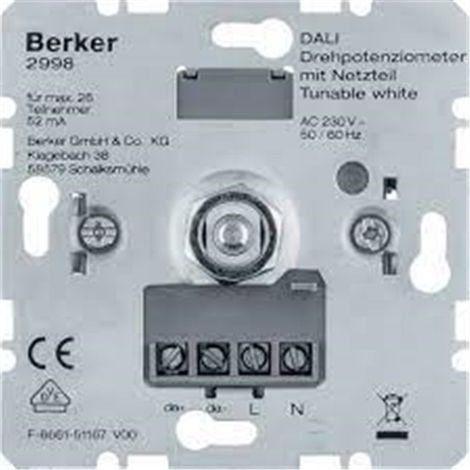 Berker DALI Potenziometro Rotativo Bianco per Controllo Illuminazione