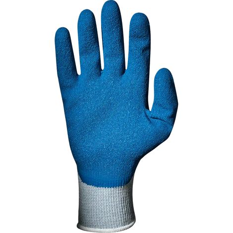 SIR SAFETY SYSTEM RUBBERTEX Gants de protection mécanique enduits de latex bleu Taille M-8 Lot de 12 paires
