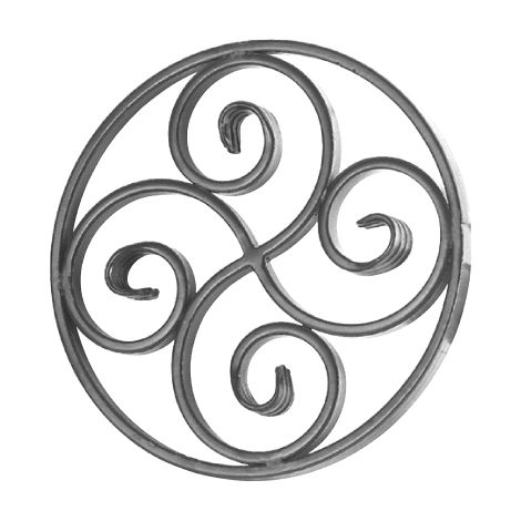 Cerchio decorativo - Diametro 220mm in ferro piatto liscio da 14x6mm - Ferro battuto - Saldatura