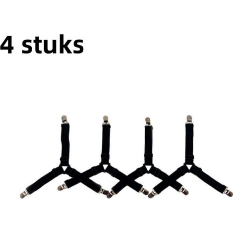 Attache Pour Drap - Sangle Ajustable 15 À 38 Cm - Clips Nickelés Nylon - Pour Lit Canapé Nappe - Ensemble De 4 Pièces (1/5)