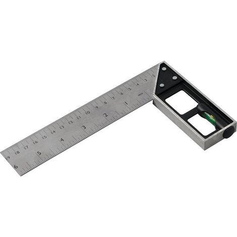 EQUERRE DE MENUISIER À NIVEAU 150 MM SILVERLINE 282651 (1/2)