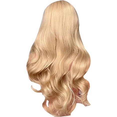 Lange, seidige Wasserwellenperücke mit Pony für Damen, ideal für Alltag und Party -B-- (1/5)