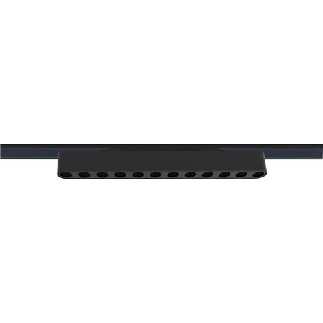 Foco carril SNOW SLIM 252mm 48V, 12W, 24º, UGR16, negro, Blanco cálido