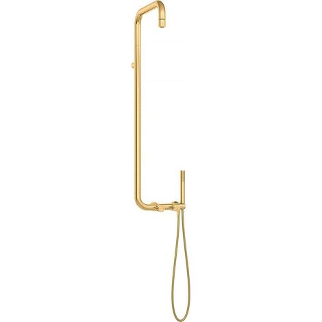 Columna de ducha con mezclador mecánico y rociador aireador en color oro cepillado Deante Silia NQSR4XM  Oro cepillado