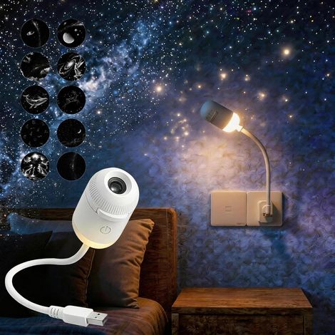 Projecteur de Galaxie et d'Étoiles de Nuit, Nébuleuse de Plafond, Lampe LED de Plafond, Lampe Ambiante à Ciel Étoilé Rotatif à 360°, Éclairage d'Ambiance Voie Lactée HD pour Chambre et Voiture (1/5)