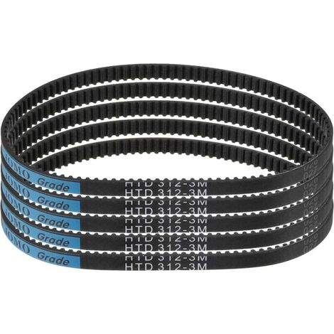 5pcs HTD-3M Courroie de Distribution en Caoutchouc 104 Dents. 312mm Longueur de Pas x 6mm Largeur x 2.4mm Hauteur. Courroie de Poulie en Boucle Fermée (1/5)