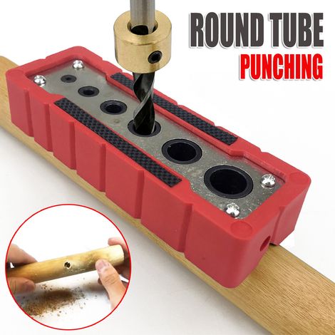 Gabarit de Perçage Multifonction pour Bois et Tubes Ronds – Guide de Positionnement Universel (2-12, Y018) (1/5)
