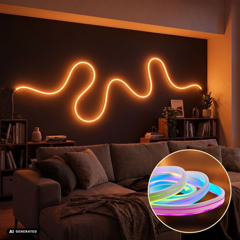 Briloner Striscia LED Telecomando 3 m 8 W RGBIC Cambio colore Sensore musicale Bianco - Strisce LED Soggiorno Festa Gaming (1/5)